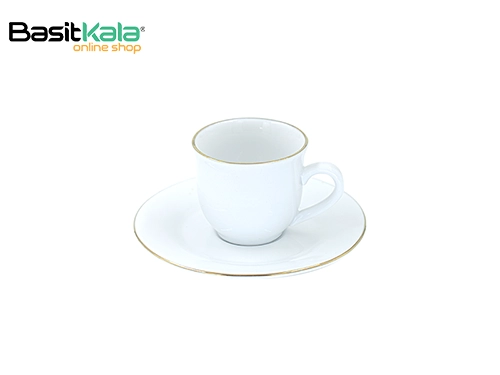 فنجان و نعلبکی قهوه خوری لب طلایی 75 میلی لیتری تقدیس