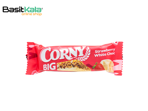 غلات بار توت فرنگی و شکلات سفید 40 گرم کورنی