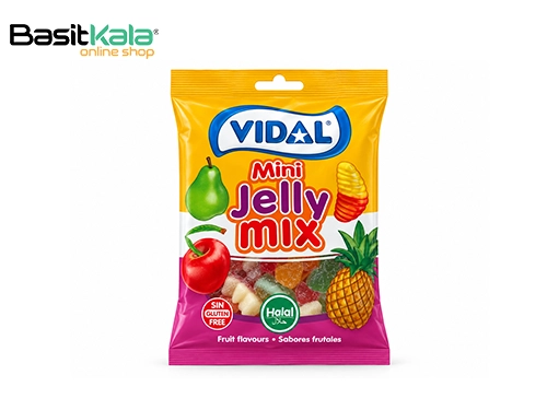پاستیل میکس ژله ای مینی بدون گلوتن 90 گرمی ویدال