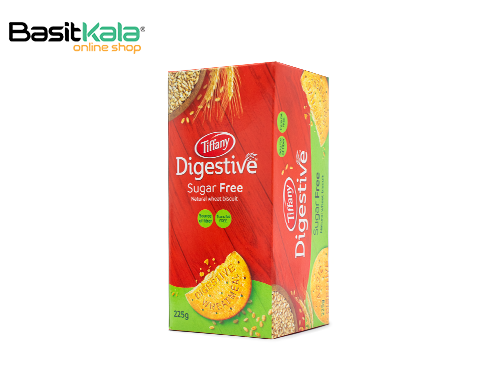 بیسکوئیت دایجستیو گندمی بدون شکر 225 گرمی تیفانی