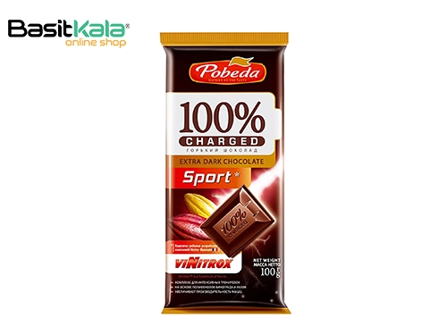 تابلت شکلات تخته ای اکسترا تلخ مدل اسپورت 100 گرمی پوبدا