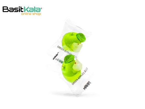 پاستیل 43 درصد طبیعی با طعم سیب سبز دلوکس