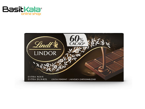 تابلت شکلات تلخ 60% با مغز کرم فاندانت سری لیندور 100 گرم لینت