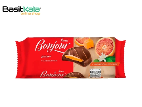 دسر بیسکویت شکلاتی با مغز ژله پرتقال 220 گرم کنتی