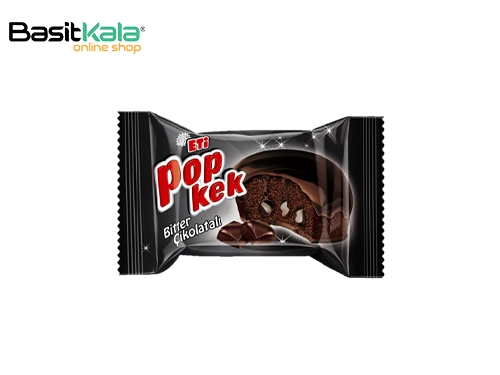 کیک شکلات تلخ پاپ کیک با روکش کاکائو و مغز سس شکلات 55 گرم اتی Eti POP KEK