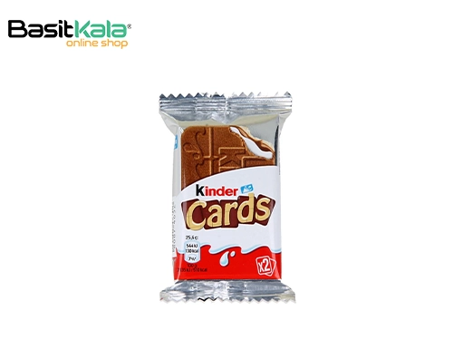 بیسکویت شکلاتی با مغز کرم شیری و کاکائویی ۲۵٫۶ گرم کارتز کیندر