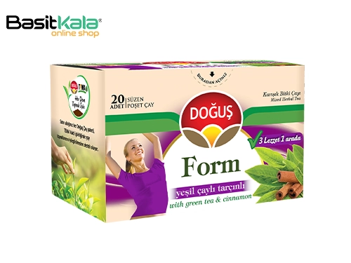 دمنوش کیسه‌ای لاغری چای سبز و دارچین فرم بسته 20 عددی دوغوش