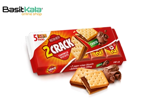 بیسکویت کرمدار کاکائویی 190 گرم ۲ کرک روشن