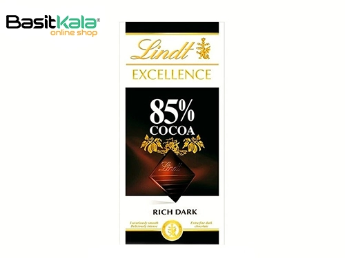 تابلت شکلات تلخ 85% ریچ دارک سری اکسلنس 100 گرم لینت LINDT excellence