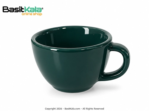 فنجان کاپوچینو خوری سرامیکی سبز یشمی