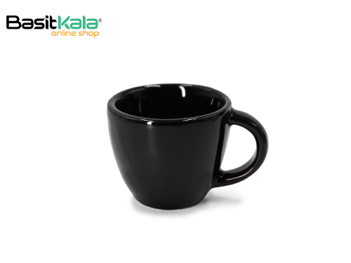 فنجان قهوه خوری سرامیکی مشکی سینگل