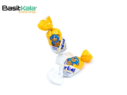 شکلات شیری تیمی با مغز سوفله کرمی و موزی کنتی