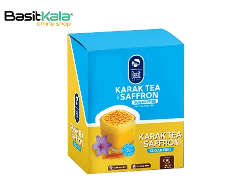 چای کرک فوری بدون شکر زعفرانی ساشه‌ای بسته 10 عددی بسیط