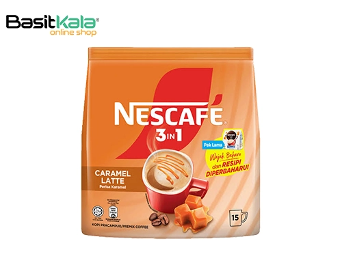 کافی میکس 3 در 1 ساشه‌ای کاراملی 15 عددی نسکافه