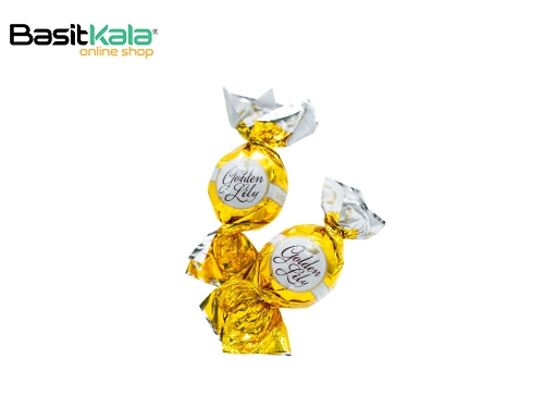 تافی شکلاتی کرمدار با روکش شکلات شیری مدل گلدن لی‌لی کنتی