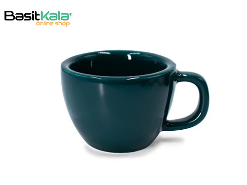 فنجان قهوه خوری سرامیکی سبز یشمی دبل