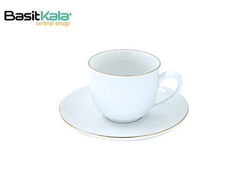 فنجان و نعلبکی چای خوری لب طلایی 150 میلی لیتری تقدیس