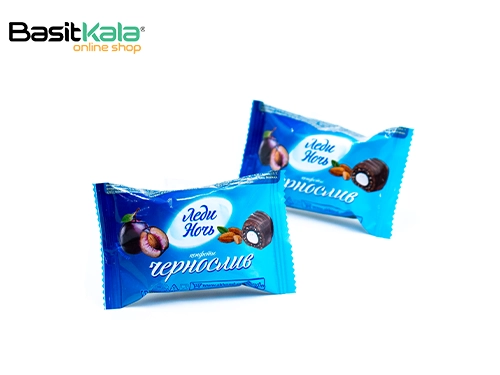 دسر آلو و بادام لیدی نایت با روکش شکلات شیری آکوند