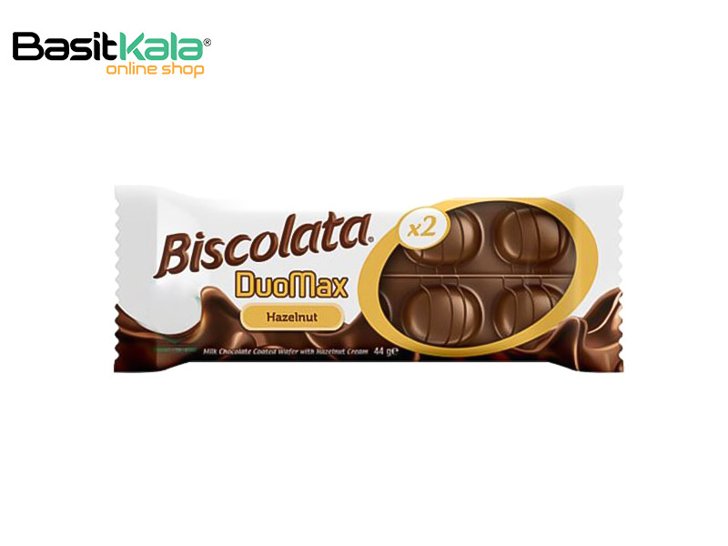 ویفر شکلات فندقی دوماکس 44 گرم بیسکولاتا BISCOLATA duomax hazelnut