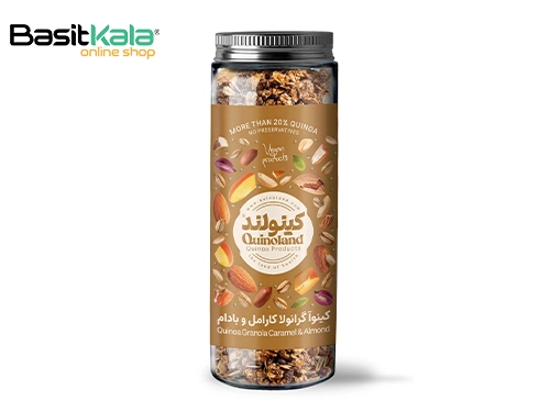 کینوا گرانولا کارامل و بادام 350 گرم کینولند
