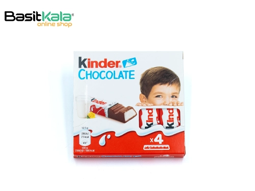 شکلات شیری کیندر با مغز کرم شیری 4 تکه‌ای 50 گرم فررو