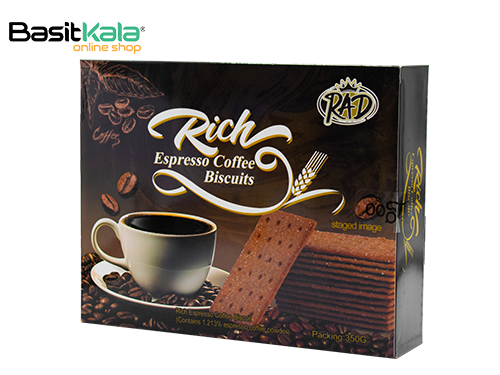 بیسکویت شکری با طعم اسپرسو ۳۵۰ گرم راد