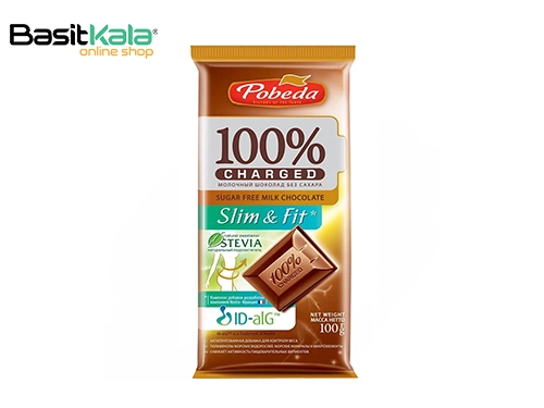 تابلت شکلات شیری بدون شکر مدل اسلیم اند فیت 100 گرم پوبدا