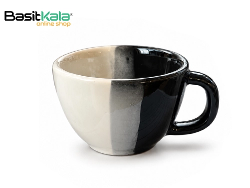 فنجان کاپوچینو خوری سرامیکی دو رنگ