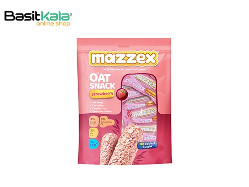 غلات بار جو دوسر با طعم توت‌فرنگی 120 گرم مزکس